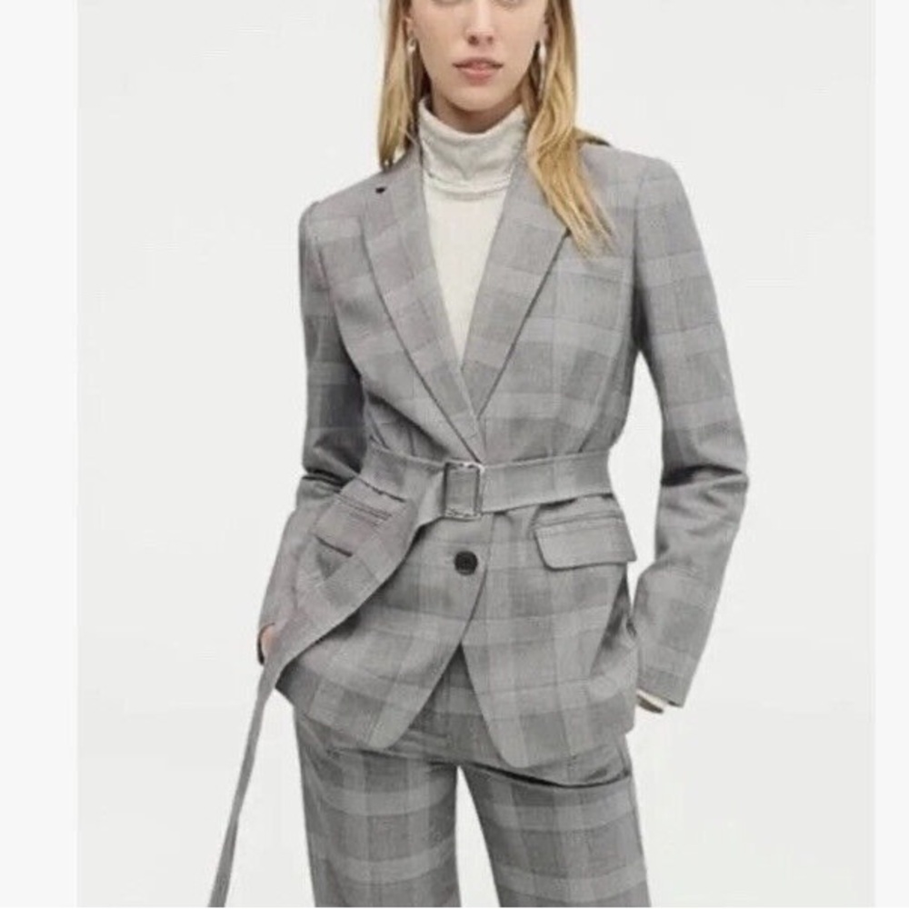J. Crew Harriet Glen plaid belted blazer size 8